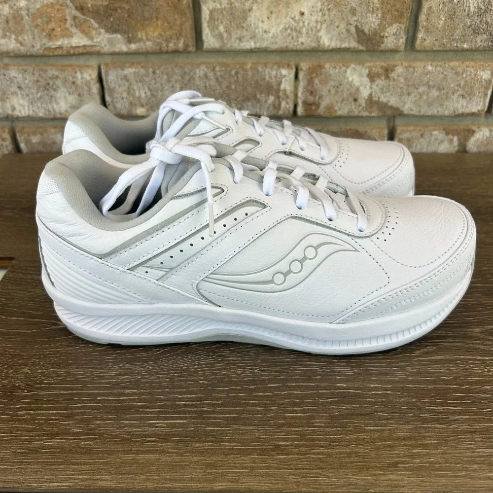 Saucony Echelon Walker 3 Shoes Mens 9W White Walking Casual Lace Up Comfort